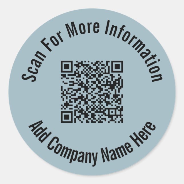 Sticker Rond Rechercher plus d'informations Code QR noir clair (Devant)