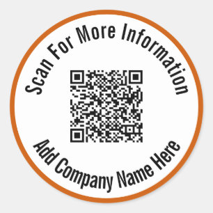 Sticker Rond Rechercher Plus D'Informations QR Code Burning Ora
