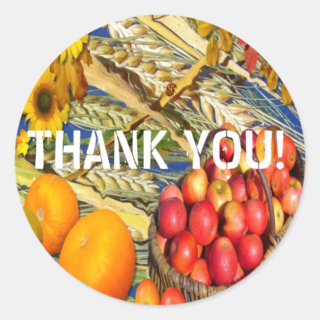 Sticker Rond RÉCOLTE D'AUTOMNE ~ Scelleurs/Stickers d'enveloppe (Devant)