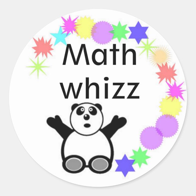 Sticker Rond Récompense de salle de classe - maths - (Devant)