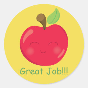 Sticker Rond Récompenses d'enseignants Red Apple