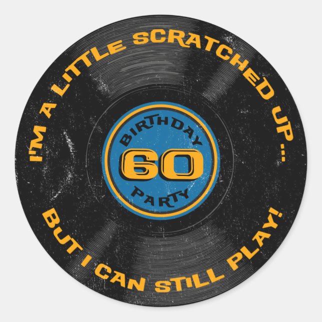 Sticker Rond Record de cratched 60e anniversaire (Devant)