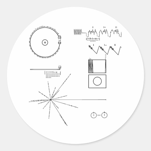 Sticker Rond Record d'or NASA Voyager (Devant)