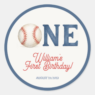 Sticker Rond Recrue de l'année Baseball 1ère fête d'anniversair