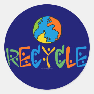 Sticker Rond Recyclage coloré