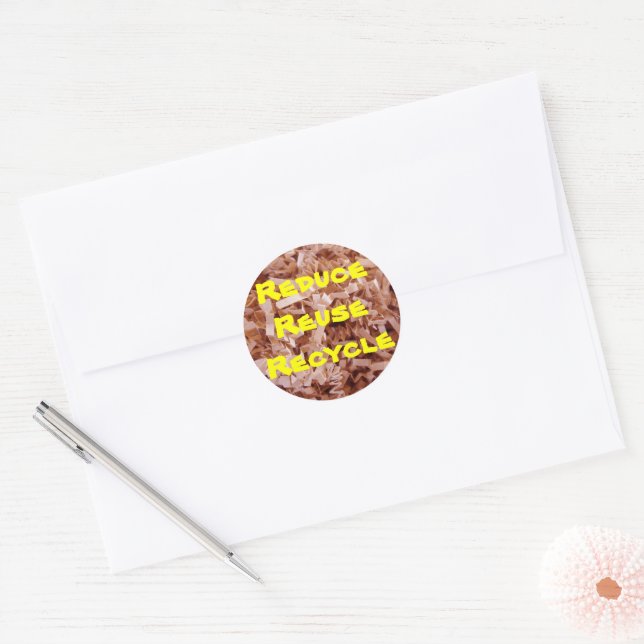 Sticker Rond Recyclage personnalisé Broché papier photo (Enveloppe)