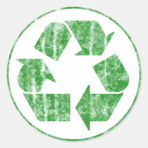 Sticker Rond Recyclage pour sauver la planète Terre, symbole