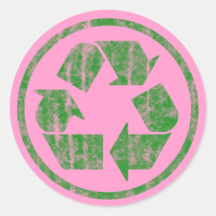 Sticker Rond Recyclage pour sauver la planète Terre, symbole