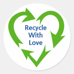 Sticker Rond Recycler avec amour