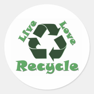 Sticker Rond Recycler l'amour en direct