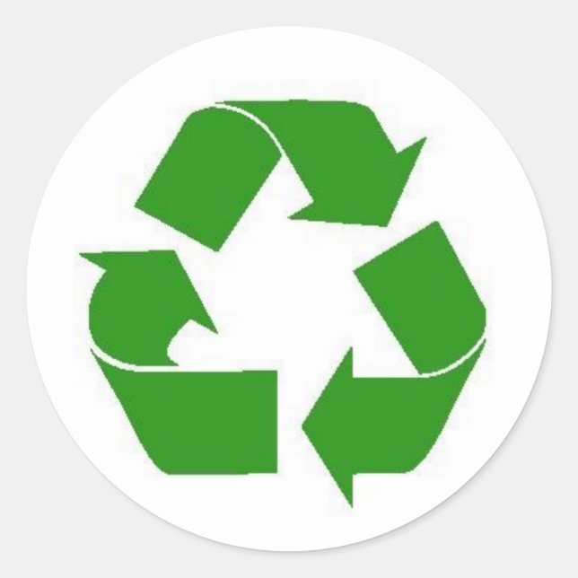 Sticker Rond recycler l'autocollant vert (Devant)