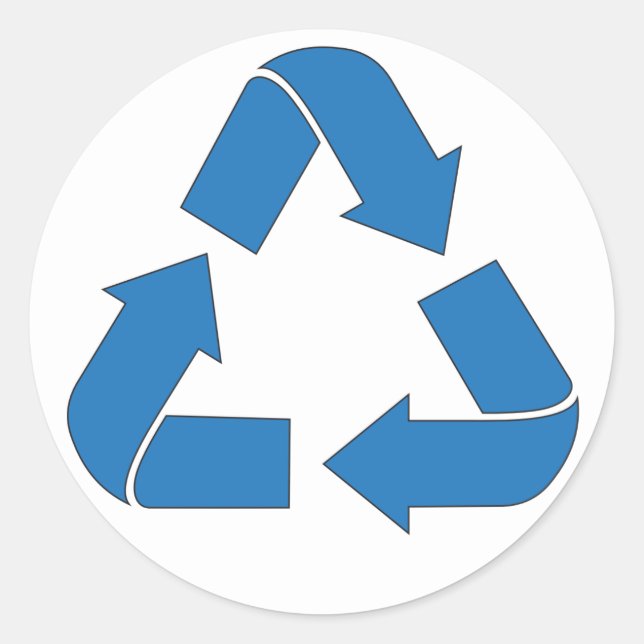 Sticker Rond Recycler les flèches bleues (Devant)