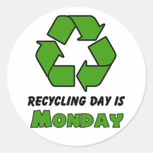 Sticker Rond Recycler lundi