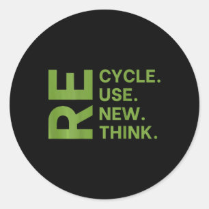 Sticker Rond Recycler réutiliser Renouveler l'environnement de 