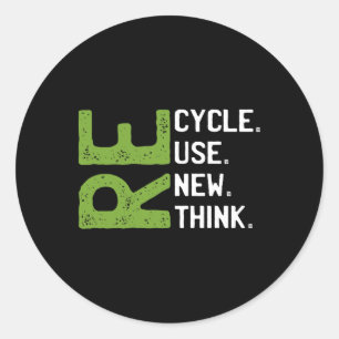 Sticker Rond Recycler réutiliser Renouveler l'environnement de