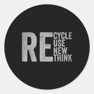 Sticker Rond Recycler réutiliser Renouveler l'environnement de