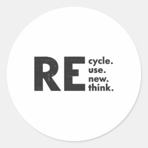 Sticker Rond Recycler réutiliser Renouveler l'environnement de