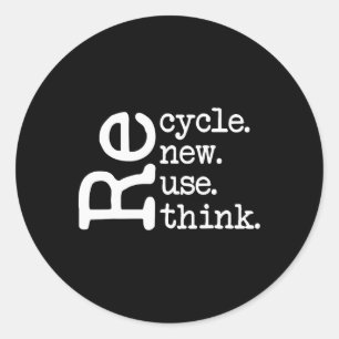 Sticker Rond Recycler réutiliser Renouveler l'environnement de