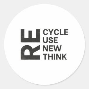 Sticker Rond Recycler réutiliser réutiliser réutiliser réutilis