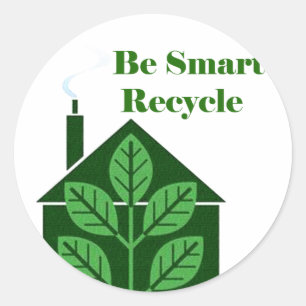 Sticker Rond Recyle Soyez intelligent Problèmes De l'environnem