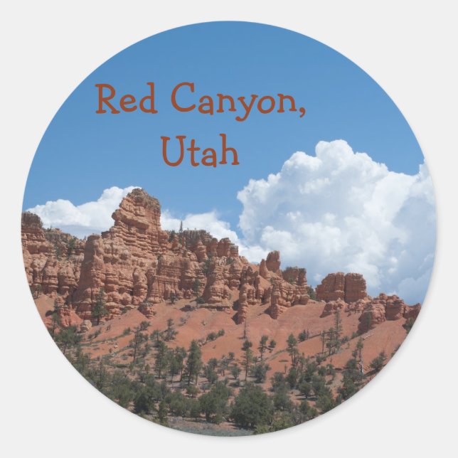 Sticker Rond Red Canyon, Utah Modèle Souvenir (Devant)