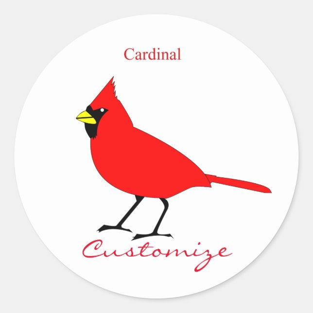 Sticker Rond Red Cardinal Bird Thunder_Cove (Devant)