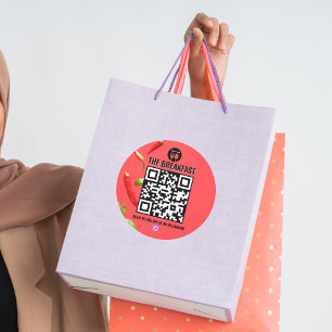 Sticker Rond Red Chili Modern Business Instagram Qr Code