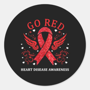 Sticker Rond Red For Heart Disease Awareness In February Heart