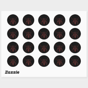 Sticker Rond Red Ghost Dance Buffalo noir rond petits autocolla