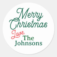 Red Green Script Custom Name Joyeux Noël Blanc