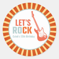 Red Guitar Rock et Roll Rockstar Anniversaire