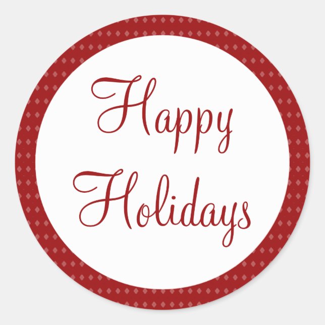 Sticker Rond Red Happy Holidays (Devant)