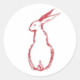 Sticker Rond Red Hare