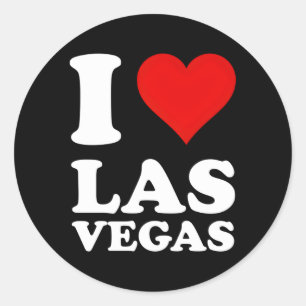 Sticker Rond Red He I Love Las Vegas