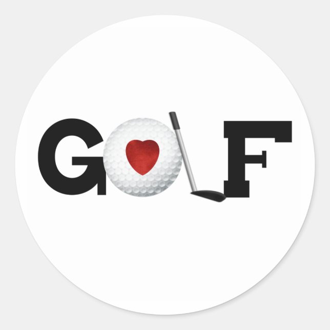 Sticker Rond Red Heart Golf (Devant)