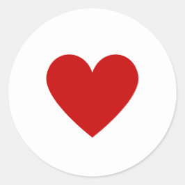 Sticker Rond Red Heart Moderne Minimal Élégant Simple Valentine