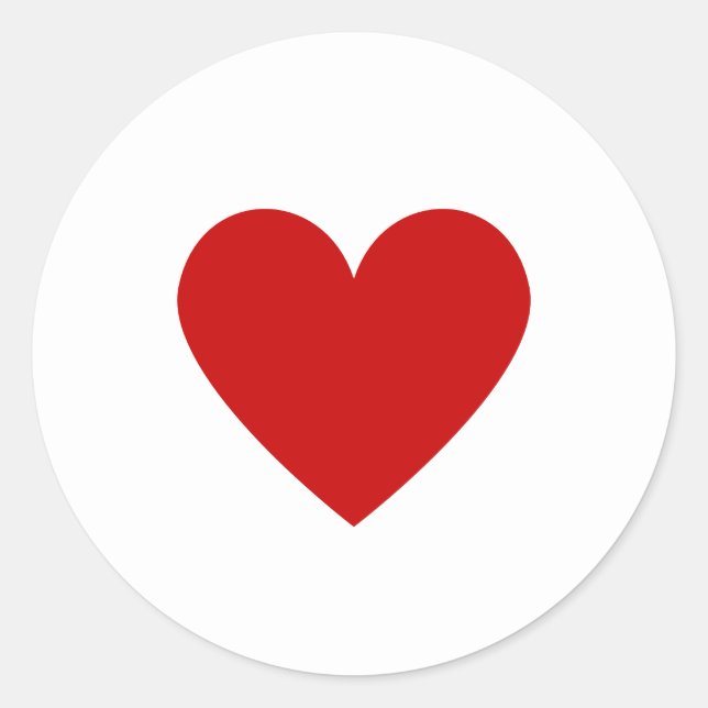 Sticker Rond Red Heart Moderne Minimal Élégant Simple Valentine (Devant)