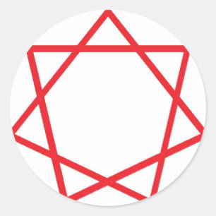 Sticker Rond Red Heptagram