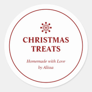 Sticker Rond Red Homemade Christmas Traitements Vacances Produi