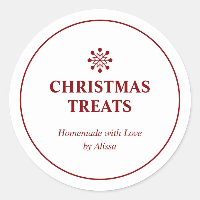 Sticker Rond Red Homemade Christmas Traitements Vacances Produi (Devant)
