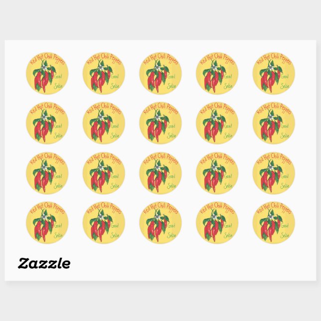 Sticker Rond Red Hot Chili Peppers Texte d'art mexicain (Feuille)