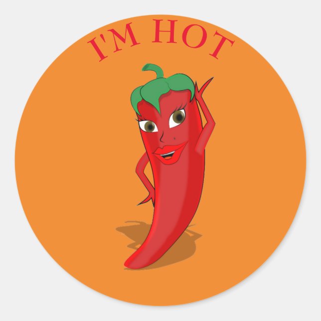 Sticker Rond Red Hot Pepper Diva (Devant)