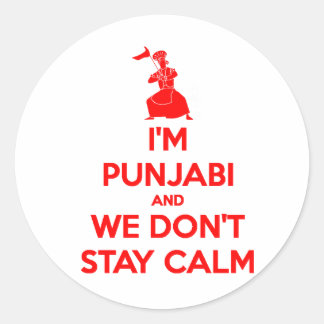 Sticker Rond (RED) Je suis Punjabi et nous ne restons pas calme