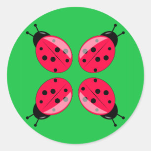 Sticker Rond Red Ladybugs