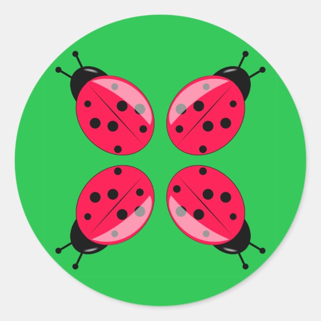 Sticker Rond Red Ladybugs (Devant)