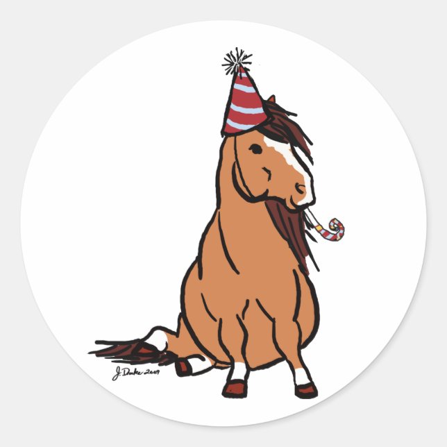 Sticker Rond Red Party Pony (Devant)