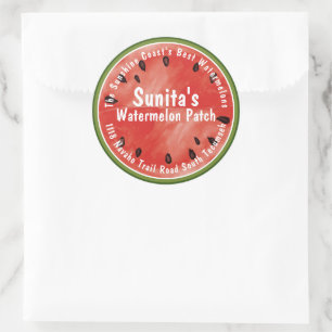 Sticker Rond Red Watermelon Business produit trois pouces