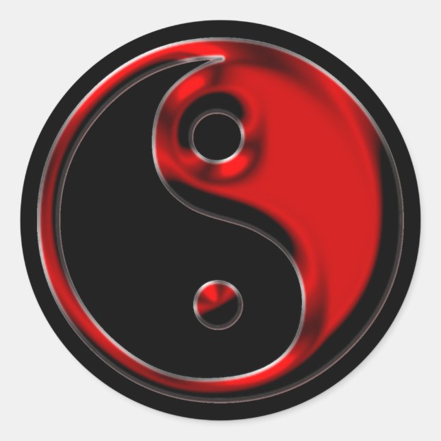 Sticker Rond Red Yin Yang (Devant)