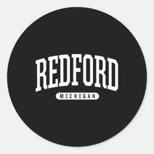 Sticker Rond Redford Michigan Vacances Style Université Sports