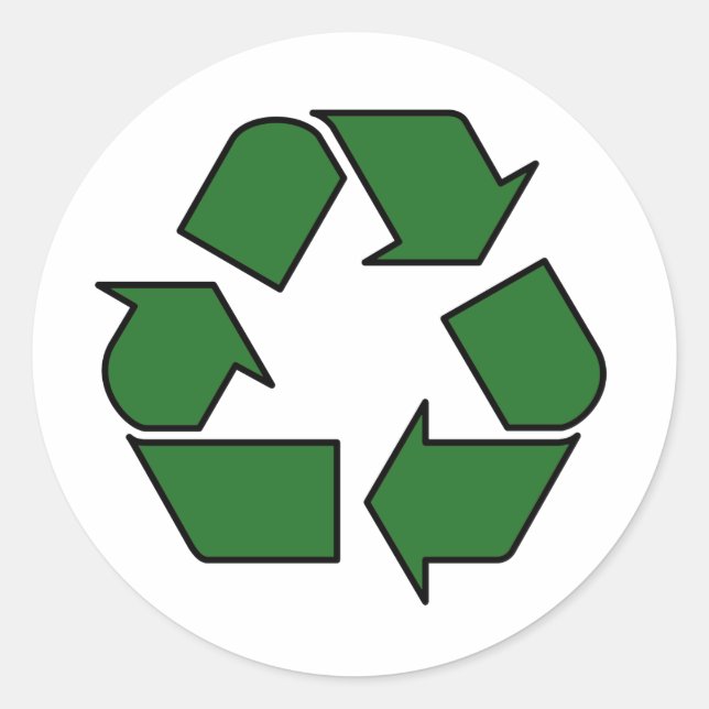 Sticker Rond Réduire la réutilisation du logo Recycle Flèche 3R (Devant)